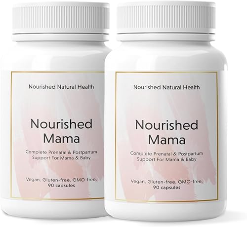 Nourished Mama Prenatal Multi Vitamina Multivitamínico vegano para preconcepción, embarazo, posparto y apoyo a la lactancia Sin hierro con folato