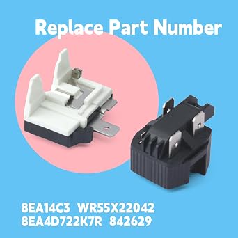 8EA14C3 Refrigerator Compressor Start Relay Replacement for GE WR55X22042 8EA4D722K7R 842629, for Embraco EM2X3125U