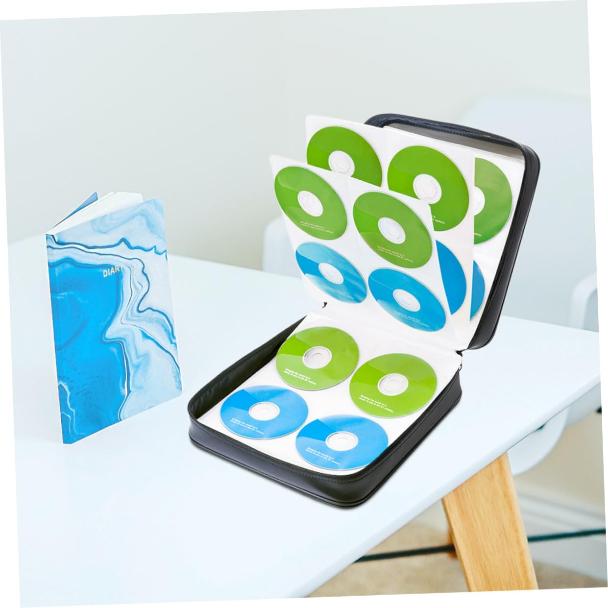 STOBAZA Custodia Per Cd e Dvd Portatile Capacità 160 Dischi in Pp Rigida Rivestimento Interno Non Tessuto, Protezione Antigraffio, Maniglia Per Trasporto, Organizer Per Casa e Viaggi
