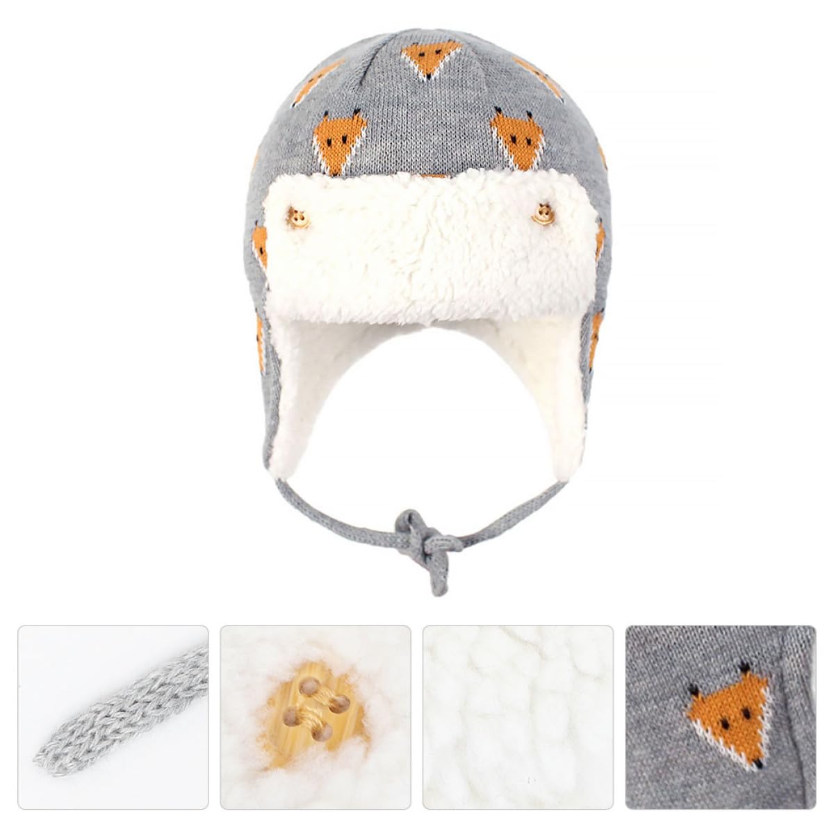 LIFKOME Bonnet de Ski Chapeaux de Fille Enfant Hiver Chapeau Contre Le Froid Casquette de Ski Enfant s Bonnet Hiver Casquette Chaude Bonnet Coton Chapeau d' d'er Grey