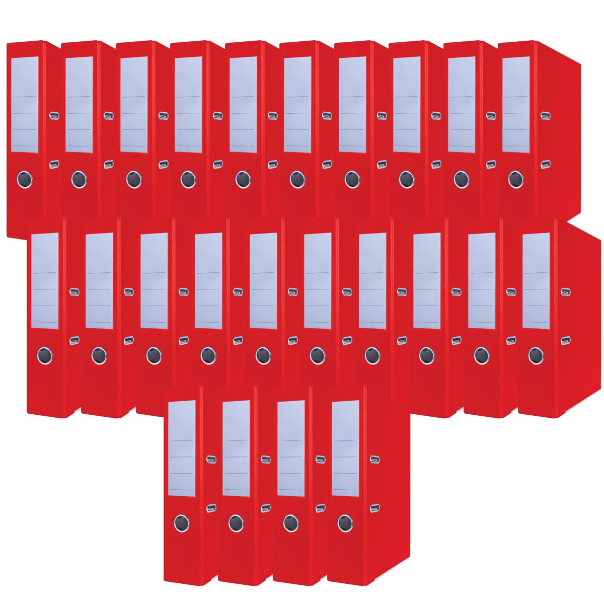 OFFICER PRODUCTS Products Pack of 24 Folder Red A4 75 mm Paper Cardboard Plastic Cover PP Slotted Folder Office Folder Metal Edge Protection