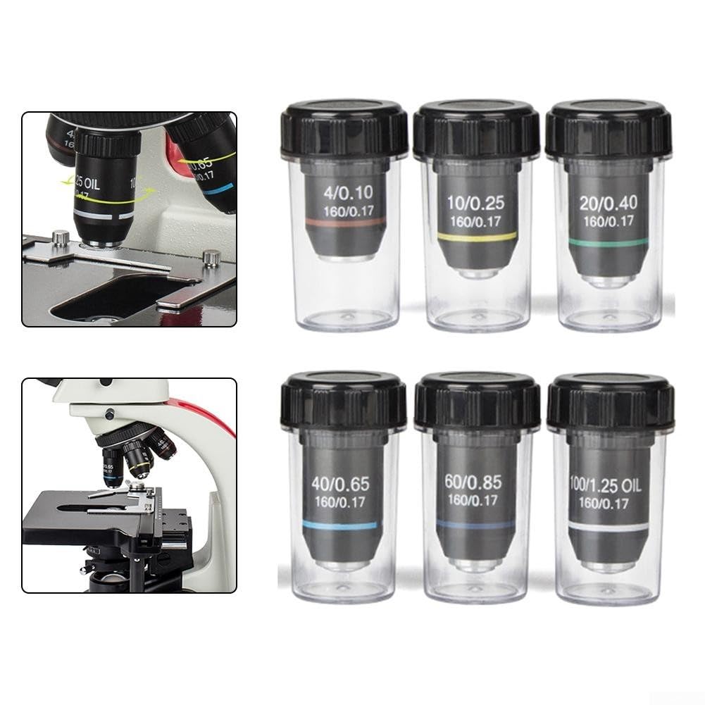 Obiettivo acromatico 195 per microscopi biologici, caratteristiche immersione in olio e design elastico per una visione sicura da 4X a 100X ingrandimento (20X)