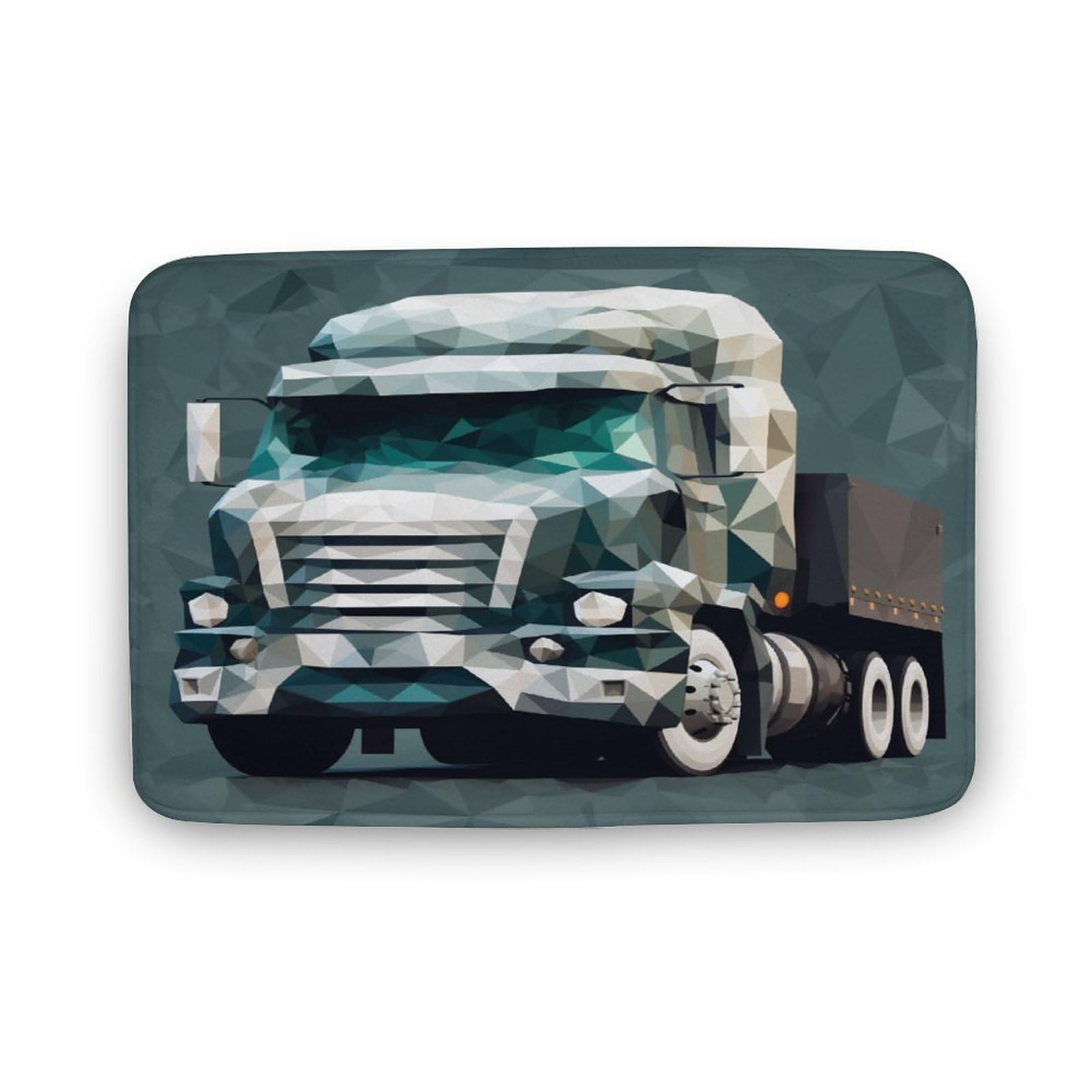 Abstract Green Truck Bath Mats Boys Construction Vehicles Indoor Doormat Front Door Welcome Mat Soft Microfiber Super Cozy Non Slip Machine Washable Bathroom Decorations Carpets 20
