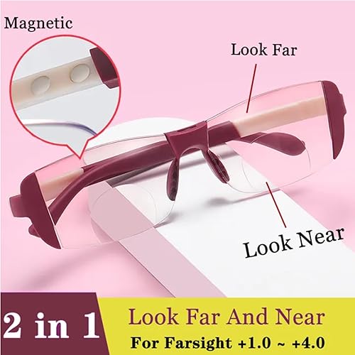 Miniatura 2 de Lentes de lectura antifatiga antiazules de doble uso lejano y cercano, lentes de lectura bifocales progresivos anti-azul sin marco