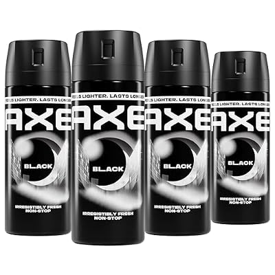 AXE Body Spray 4 Count Black 48 Hour All Over Fresh Aluminum Free 2.9 oz