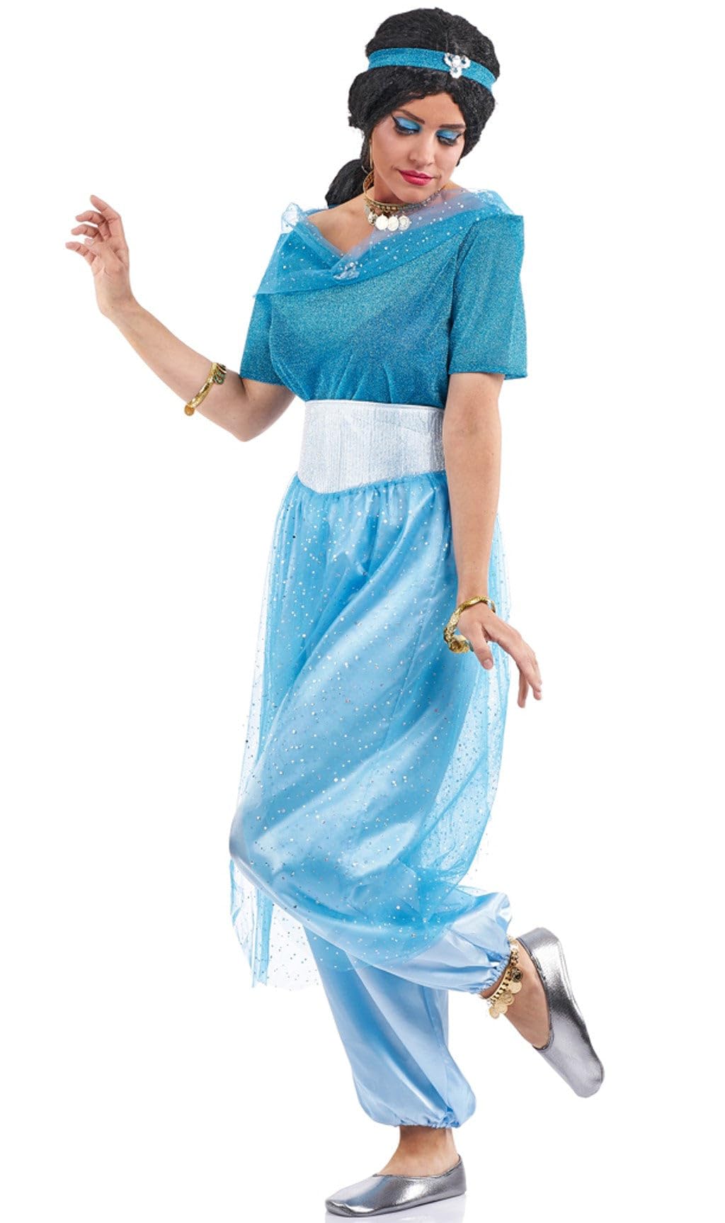 Disfraz de Princesa Jasmín Azul para mujer