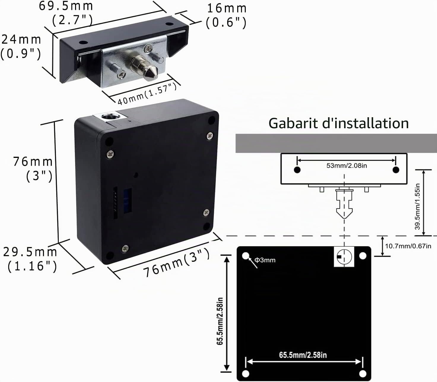 Serrure d'armoire RFID, serrures électroniques NFC intelligentes pour tiroir, serrure à carte cachée pour armoire en bois, garde-manger, meubles (Android iOS)