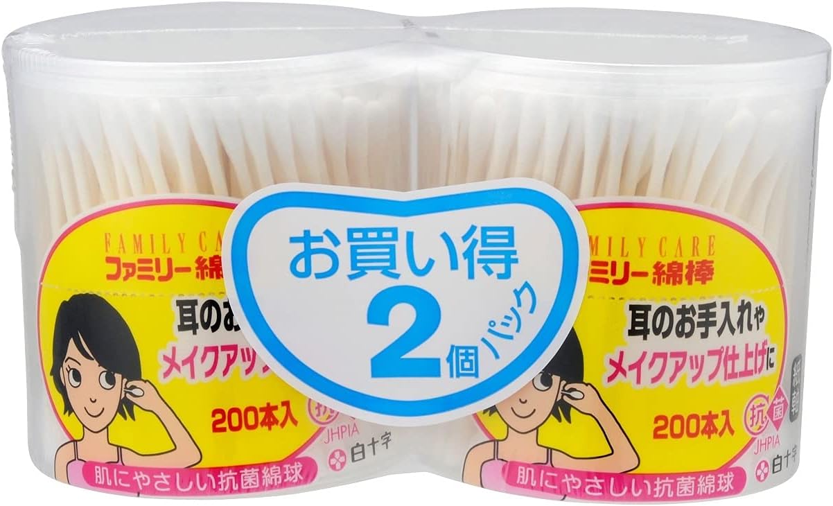 普通の綿棒(十字 ファミリーケア FCファミリー綿棒 200本x2個)