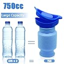 Portable Urinal Bottle for Men & Women, 750 ml Collapsible Travel Toilet with Sealed Leakproof Lid, Foldable Pee Bottle for Car, Camping, Hiking, Traffic Jam, Emergency Outdoor Use gallery image