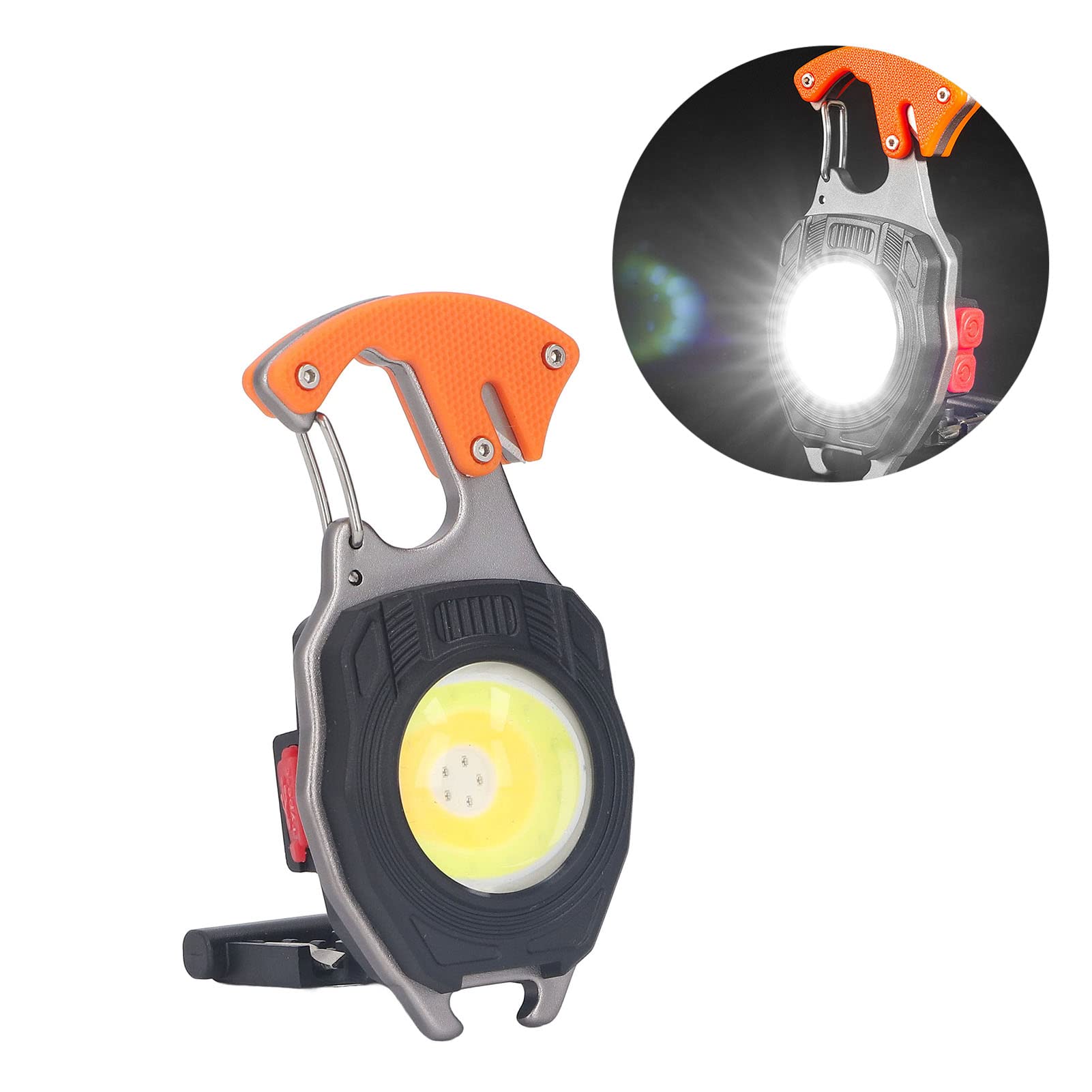 JTLB Llavero LED Linterna Multifuncional Tipo C Mini Luz de Trabajo de Emergencia Luz de Bolsillo con Encendedor Abrebotellas