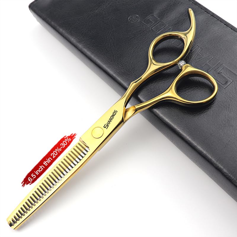 Tijeras de adelgazamiento de cabello ultrafinas de 6 pulgadas, diseño de personalidad, estética, peluquería profesional, tijeras de adelgazamiento dedicadas (6,5 pulgadas y 2 piezas)