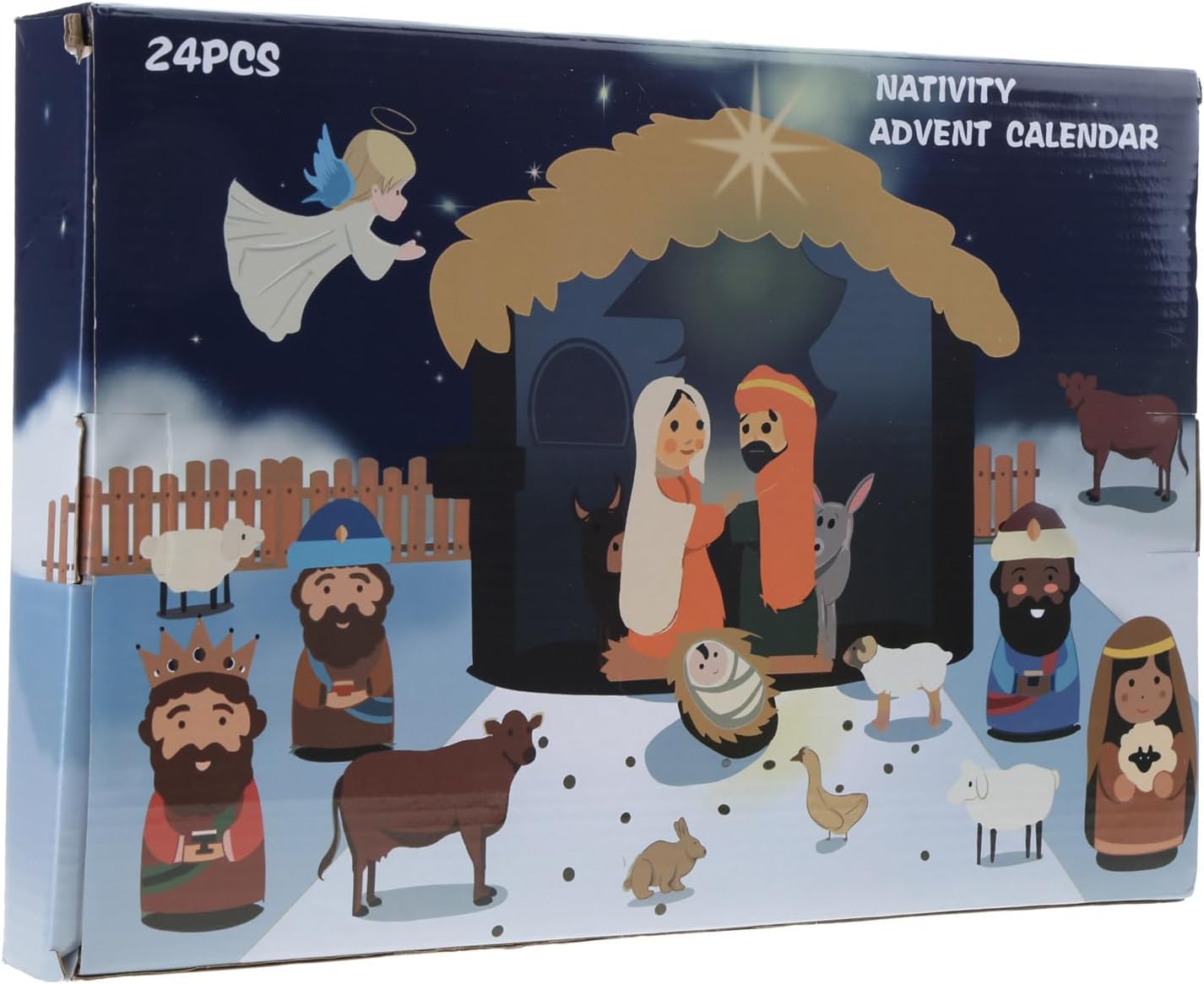 Nativity Scene Advent Calendar 24 Resin Miniatures Holy Family Magi Shepherd Angel Sheep Stable Animals Fences Ideal Christmas Gift For Kids Toddlers And Teens Christmas Gift Set For Kids