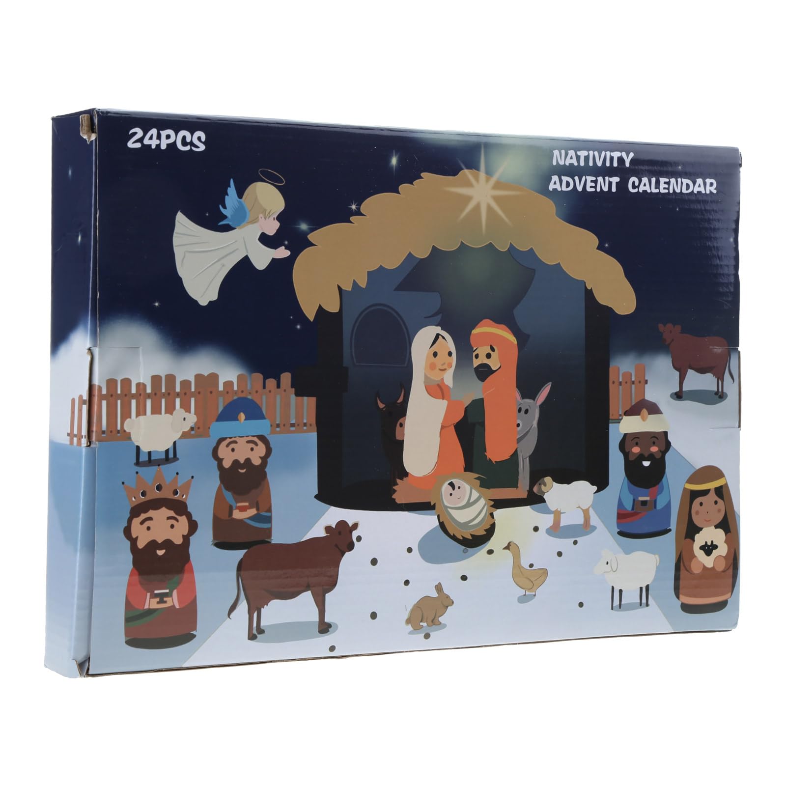Calendario de Adviento de Navidad con 24 miniaturas de resina, regalo para niños y niñas, adecuado para figuras de belén infantil