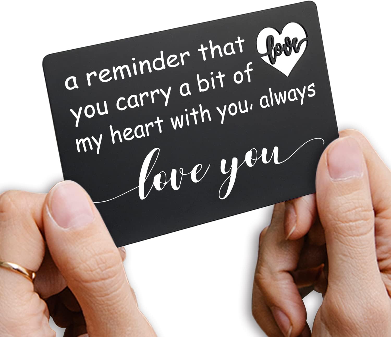 FTONENI Engraved Wallet Insert Card, Engraved Gift For Him, Valentines Day Gift, Birthday Gift, Hubby Gift, Fiance Gift, Husband, Wife, Boyfriend