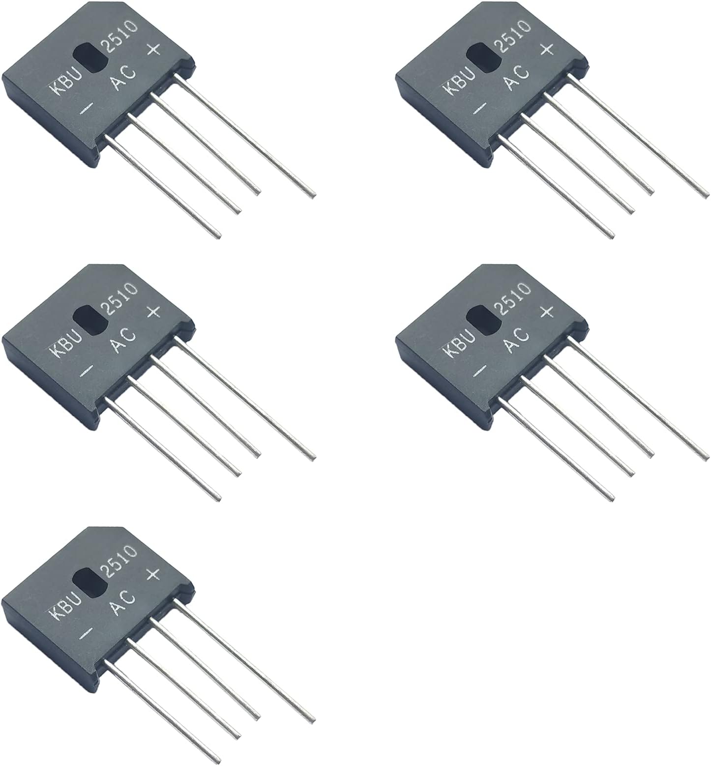 5pcs KBU2510 2510 Bridge Rectifier Diode 25A 1000V Silicon Bridge Rectifiers，4Pins.
