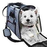 Ess and Craft Pet Carrier Airline Approved | Side Loading Travel Bag with Sturdy Bottom & Fleece Cus