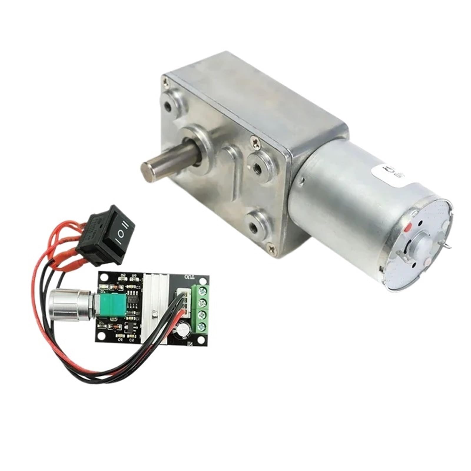 Motorreductor JGY370, 12V, 24V, baja velocidad, alto par, soporte jgy370 + controlador + reductor invertido de potencia, Mini Motor de caja de reducción(Package E,150RPM,DC 12V)
