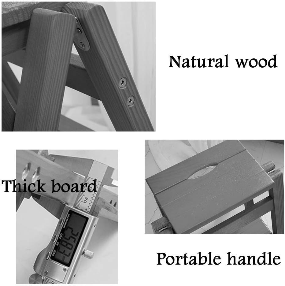 Step Stool Folding Steps Ladder Chair Stool Multifunction Wooden Foldable Shelving Ladder Home Library 3 Steps 150kg Capacity