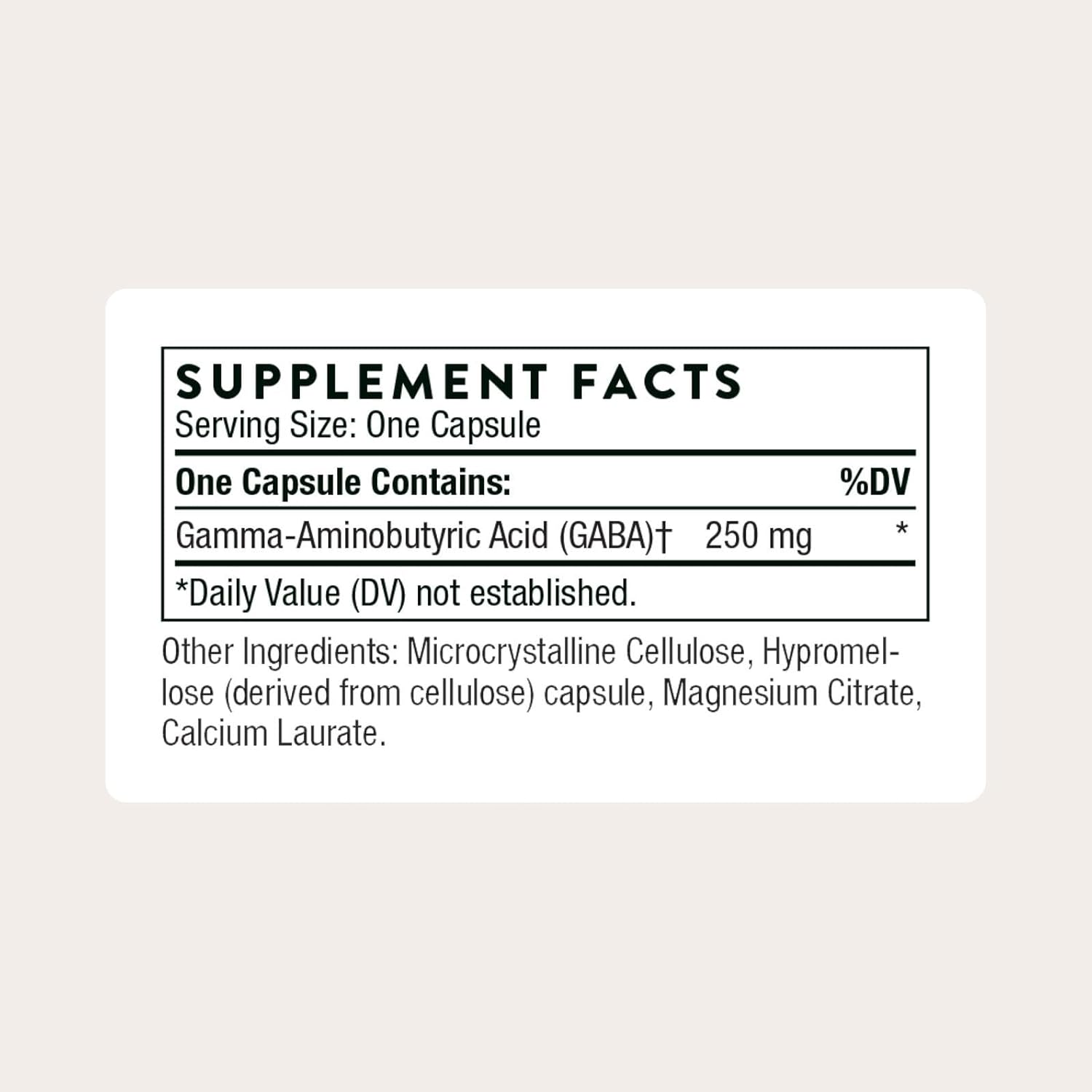 THORNE - PharmaGABA-250 - GABA Supplement - 250 mg Natural Source Gamma-Aminobutyric Acid - Promotes a Calm, Relaxed, Focused State of Mind* - 60 Capsules - Image 2