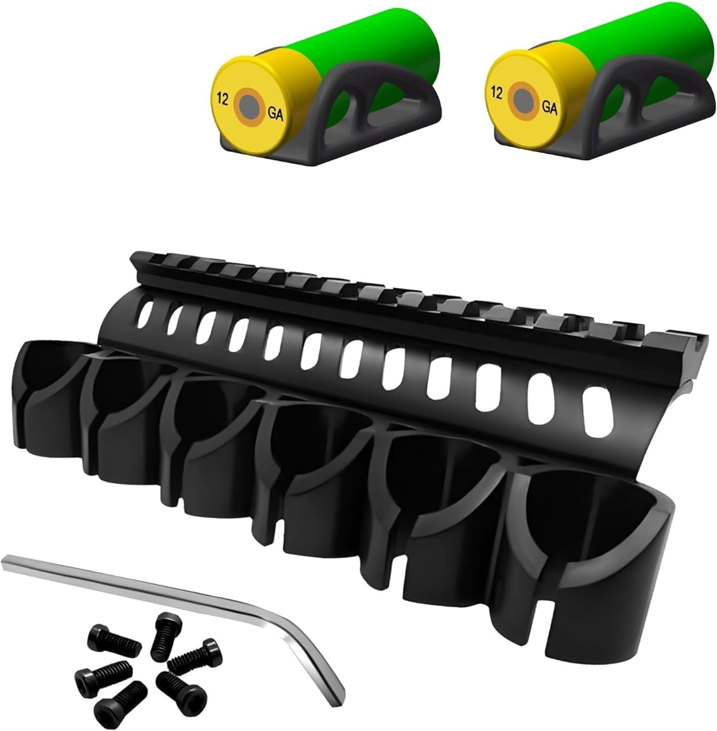 GOTICAL Side Saddle Shell Holder for Mossberg 500/590/Shockwave Series Shutguns, 6 Shells Carrier, 13 Slot Mount