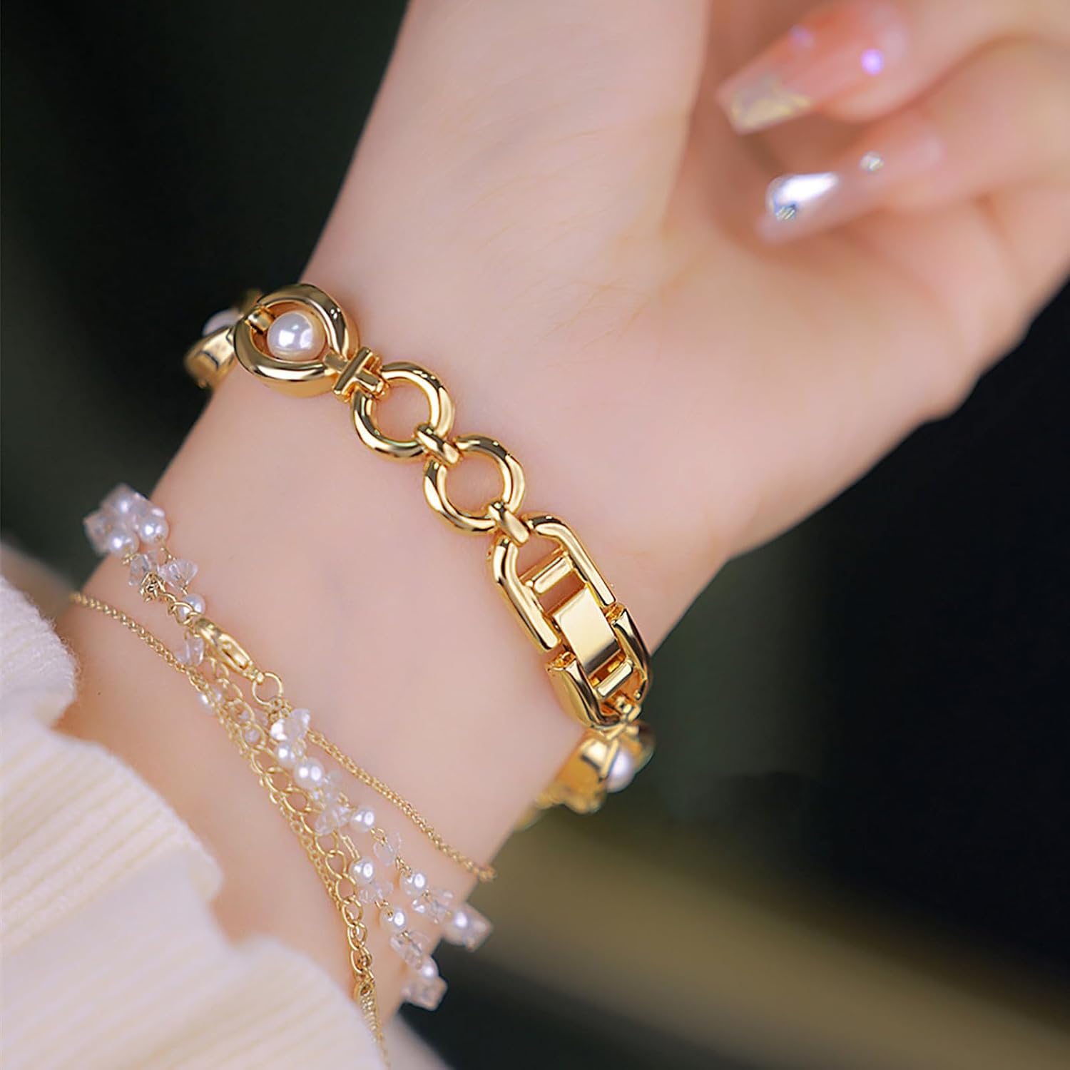 BESTKANG Elegant Women's Gold Vintage Bracelet Watch - Oval Dial Quartz Dress Watch - Waterproof Fashion Wristwatch for Women - Image 7