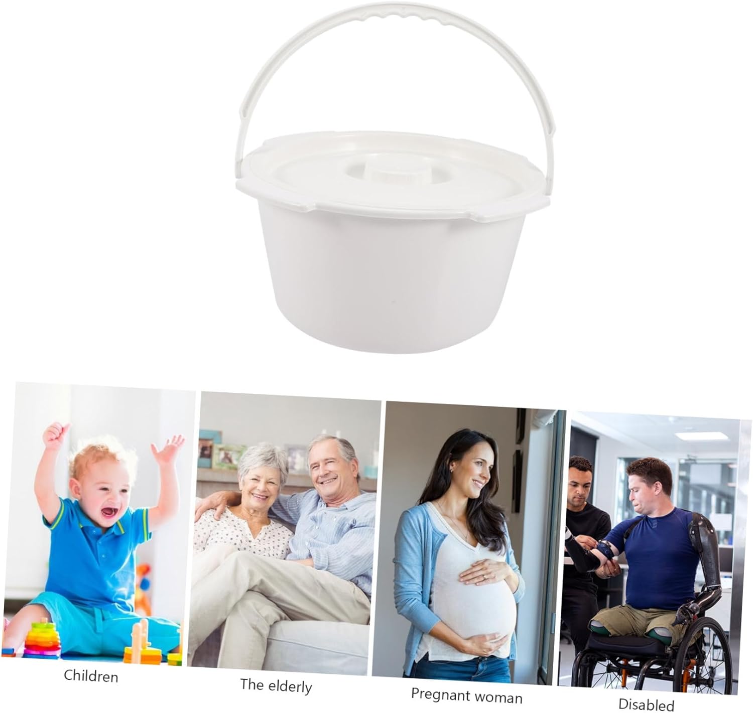 Portable Urinal Commode Lid Potty for Elderly Boys and Girls Pregnant Women Bedside Travel
