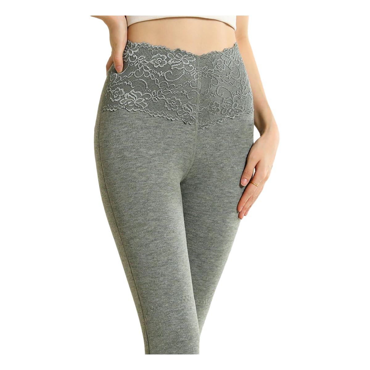 Leggings Térmicos Pantalones De Otoño E Invierno Las Mujeres Fondo Gruesos Altos-Verde A-l (80-100 Jin)