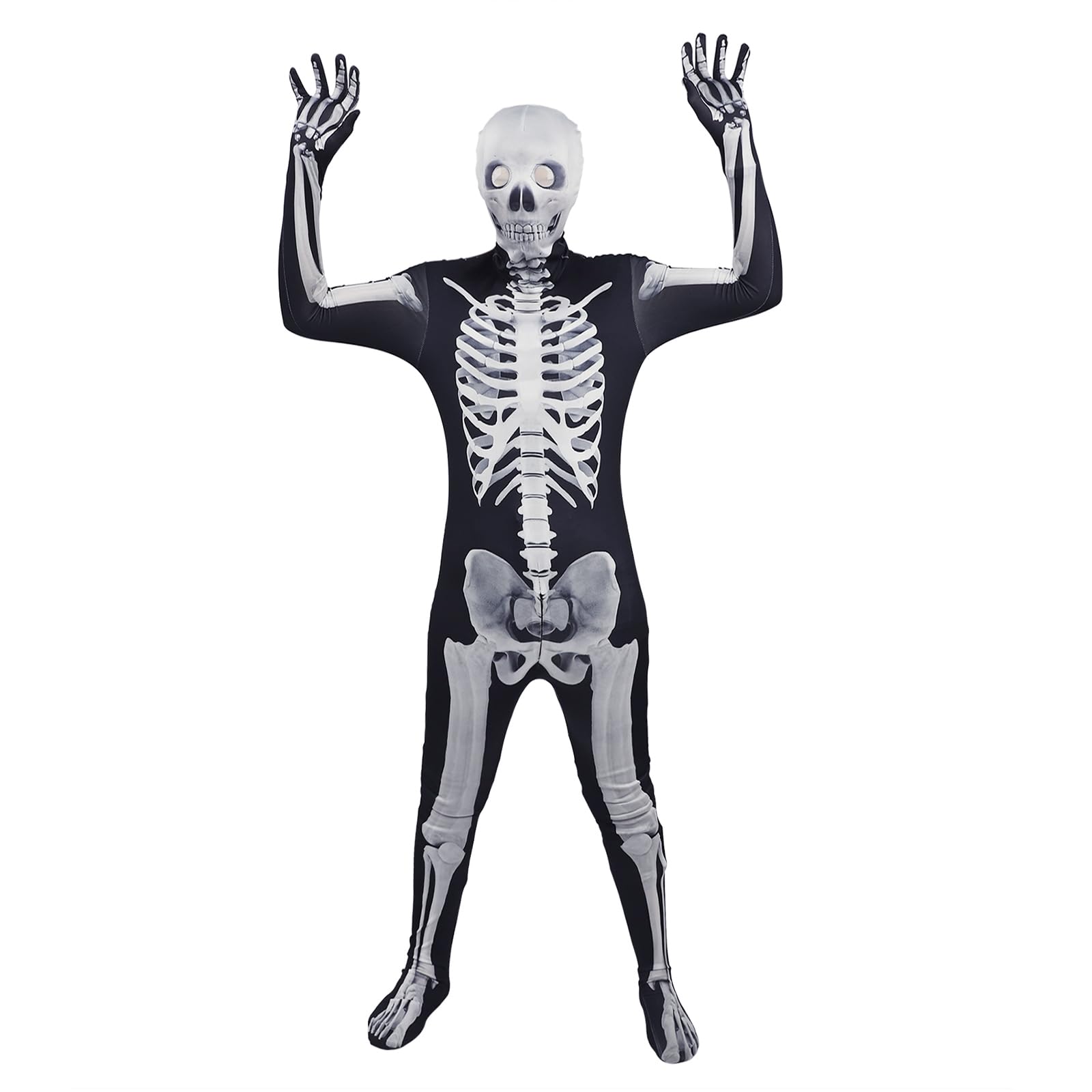 Moonlove Halloween Jumpsuit for Kids Boys Girls Skull Skeleton Zombie Ghost Demon Cosplay Roleplay Costume Jump Suit Family Outings Halloween Party Fancy Dress Outfit Overall Bodysuit
