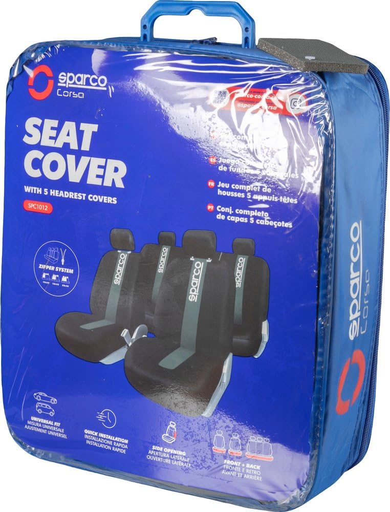Sparco Komplettset SPC1011 Universal-Autositzbezüge vorne und hinten grau