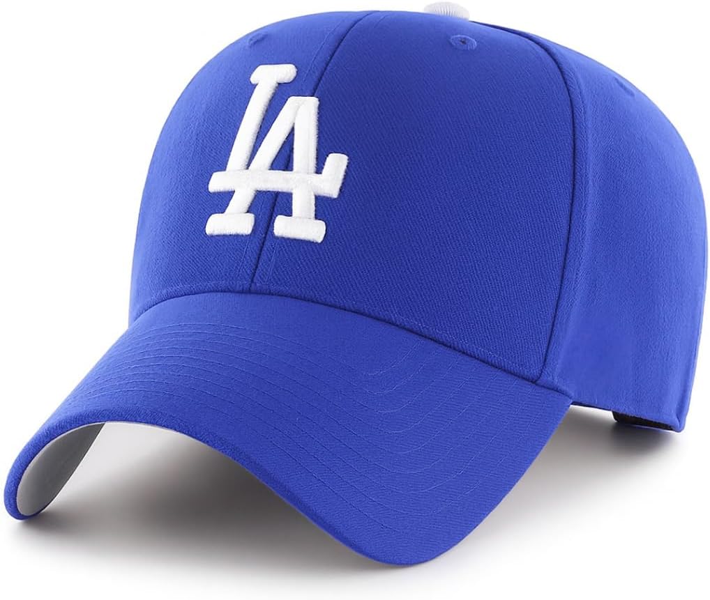 Los Angeles Baseball MVP Hat Classic LA Team Logo Adjustable Structured Cap (Blue)