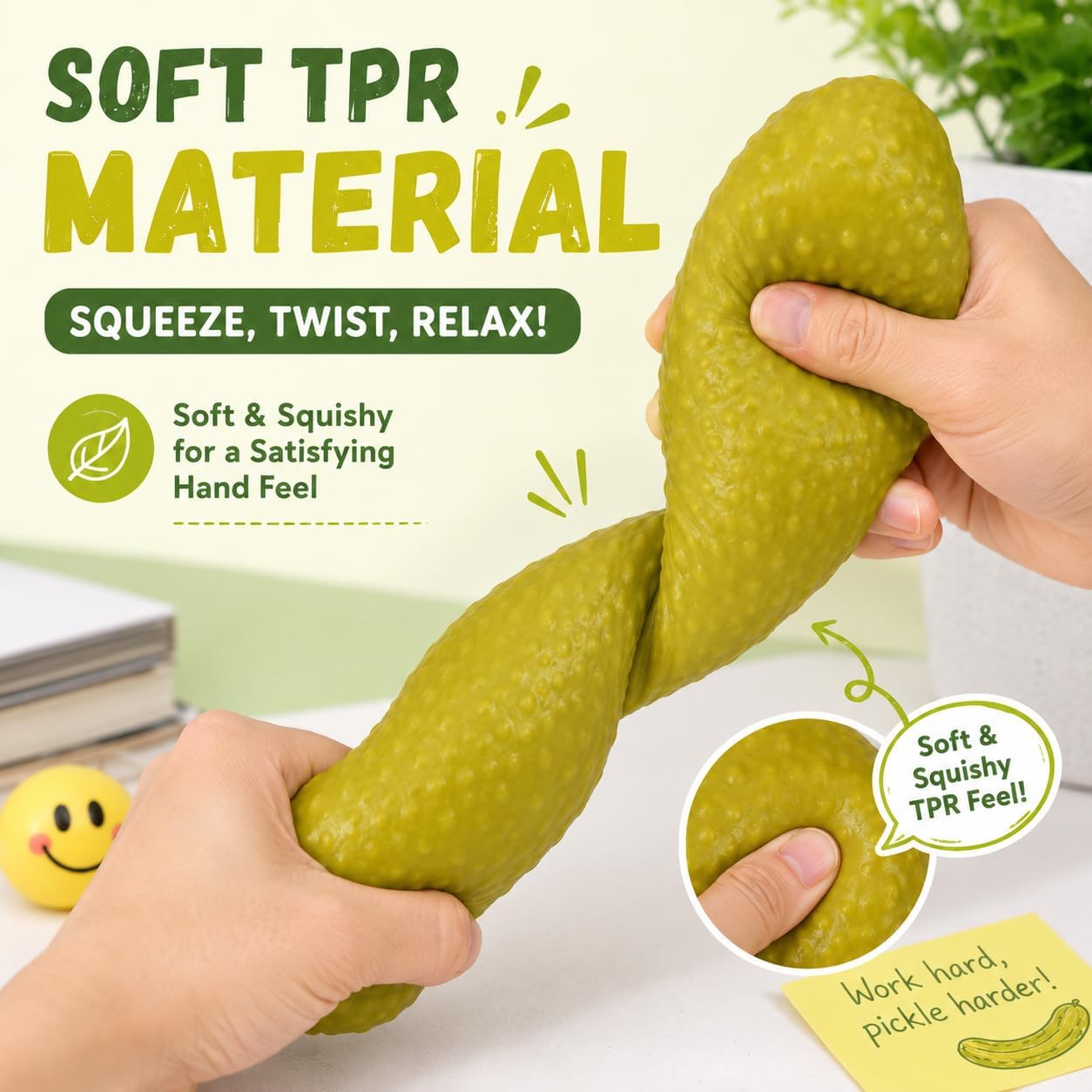 Giant Pickle Squishy for Adults Stress Relief, Soft TPR, 10 in image 2