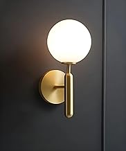 twixle Golden Metal & Glass Wall Light For Living Room Modern/Wall Lamps For Bedroom/Wall Lights For Bedside Wall Lamp. (Golden Metal Frosted Glass, Trophy, Without Bulb),Led