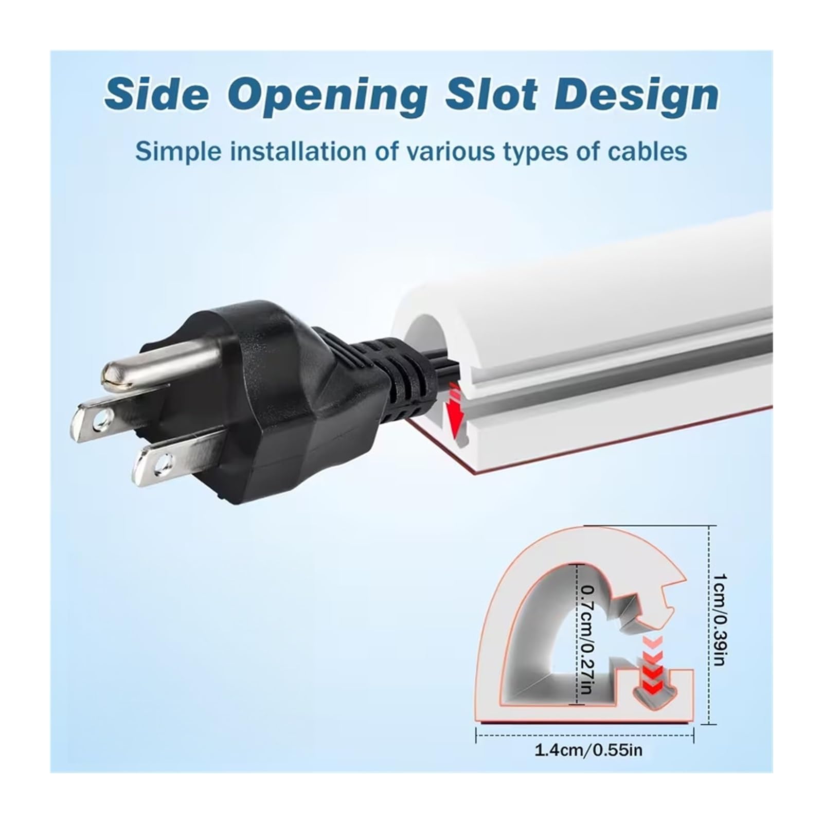 Canalina Passacavi 1PC 1/2/3/5 metri Pavimento Flessibile Copertura del Cavo Cavo Autoadesiva Tutto Hider Internet Wire Condotto slot Gestire