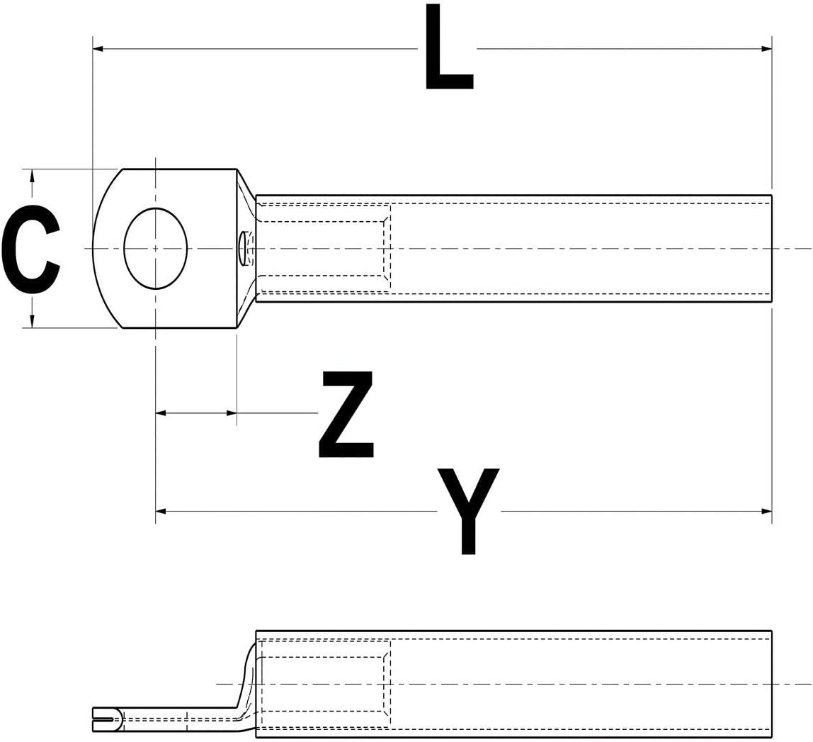 Burndy YAEV14 YAEV Tongue Terminal, Blue