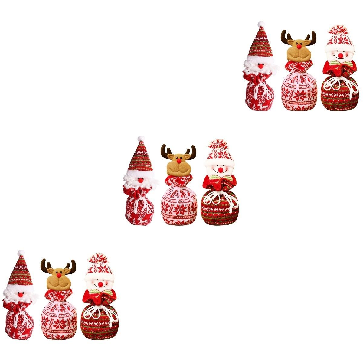 FRCOLOR 3 Sätze 3Er Set Weihnachts Apfelbeutel Weihnachtssüßigkeiten Weihnachtsdekoration Weihnachts Leckerli Beutel Weihnachtstüten Kekstüten Verpackung 3 Stück * 3