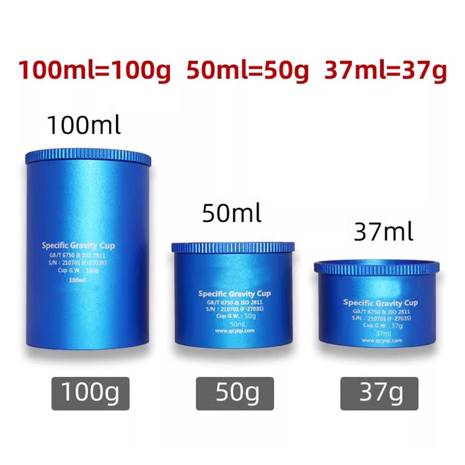 Copa De Densidad De Pintura, Densímetro De 37/50/100 Ml, Densímetro De Aleación De Aluminio con Tapa a Prueba De Derrames, Utilizado para Medir La Densidad De Los Líquidos.
