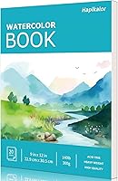 Hapikalor 9x12 Watercolor Paper Pad, 140lb/300gsm Cold Pressed, 20 Sheets Heavyweight Art Paper for Watercolor, Mixed Media, Adults & Kids Sketchbook