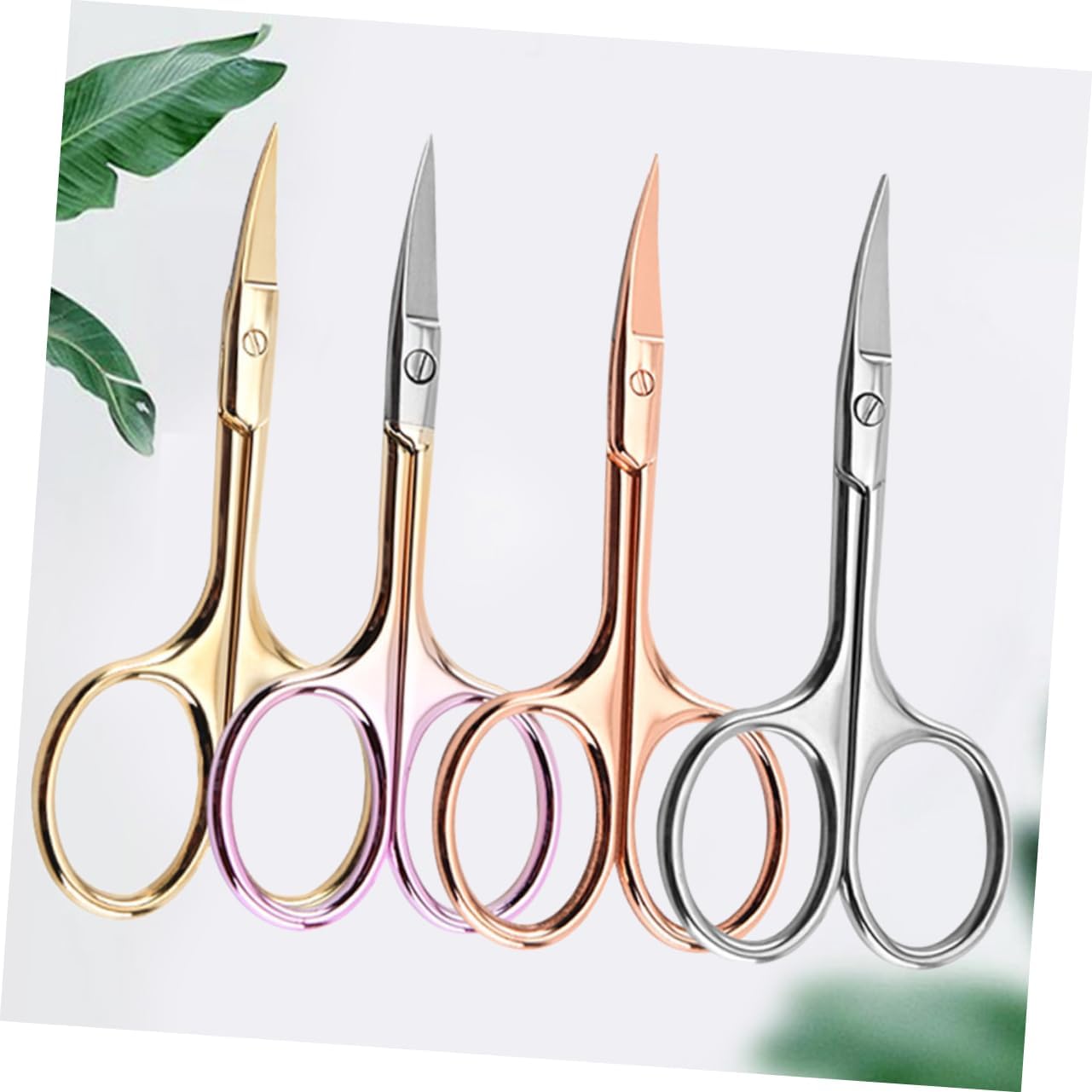 4pcs Nose Hair Scissors for Men Hair Trimmer Painless Precision Stainless Steel Barber Shop Home Diy Barber Shop Use Random Color