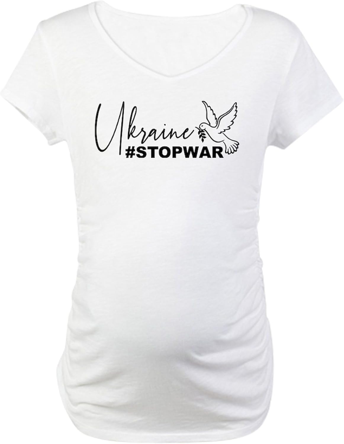 CafePress Ukraine #Stopwar Maternity T Shirt Women's Maternity Ruched Side T-Shirt