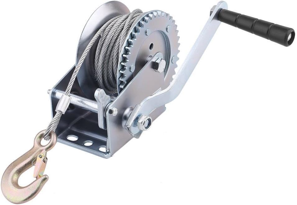 2000 Lb Hand Winch With Steel Cable – Hand Crank For ATV, Trailer, Boat, Heavy Duty 6 thumbnail image