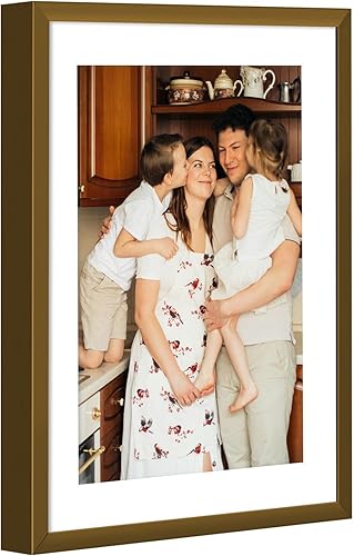 Vista 61 de Golden State Art - Marcos de fotos de metal de 8 x 10 pulgadas con paspartú para fotos de 5 x 7 - Juego de 4 portarretratos de aluminio de 8 x 10