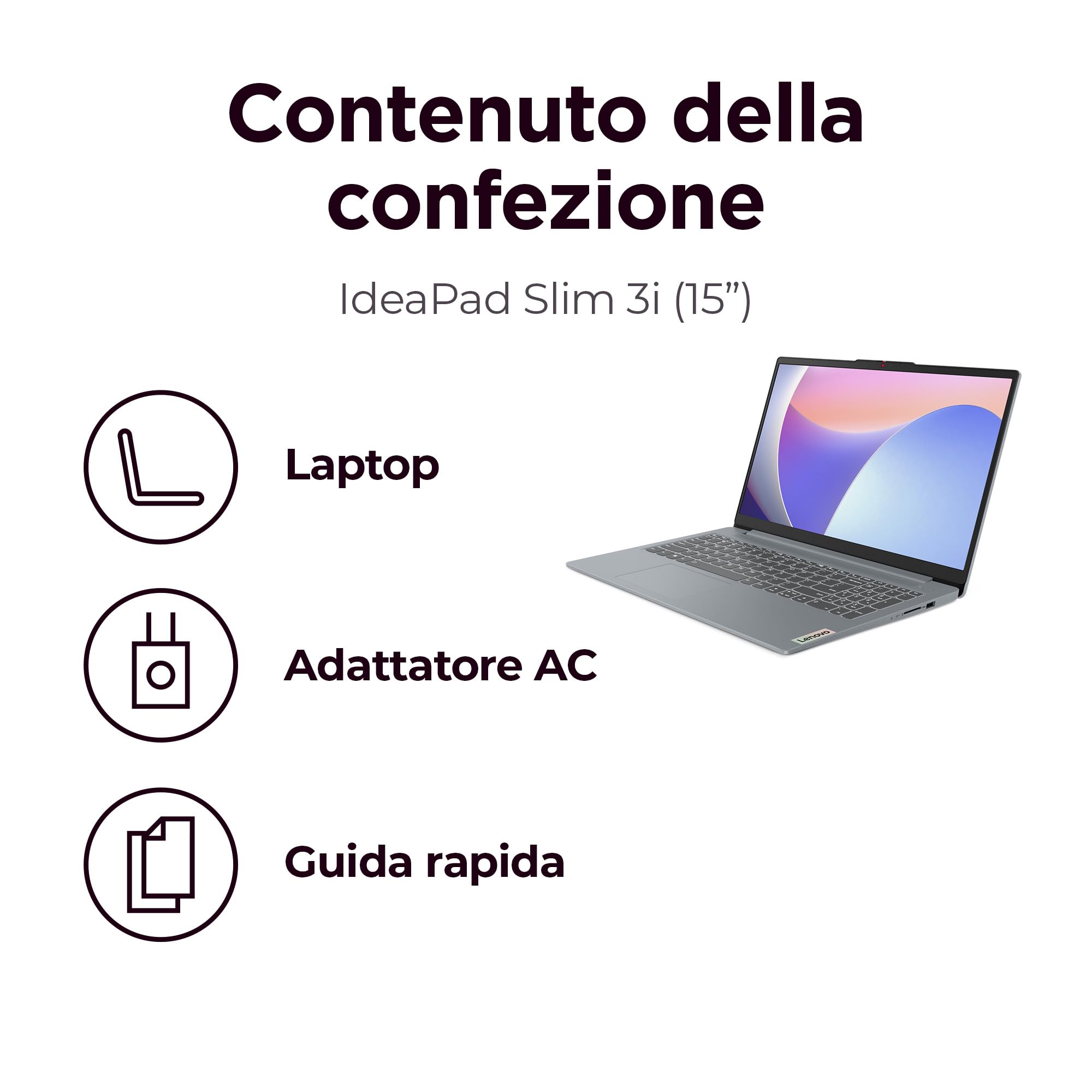 Lenovo IdeaPad Slim 3 Notebook 15,6" FHD Intel Core i7-13620H RAM 16GB 1TB SSD WiFi 6 Windows 11 Home Arctic Grey