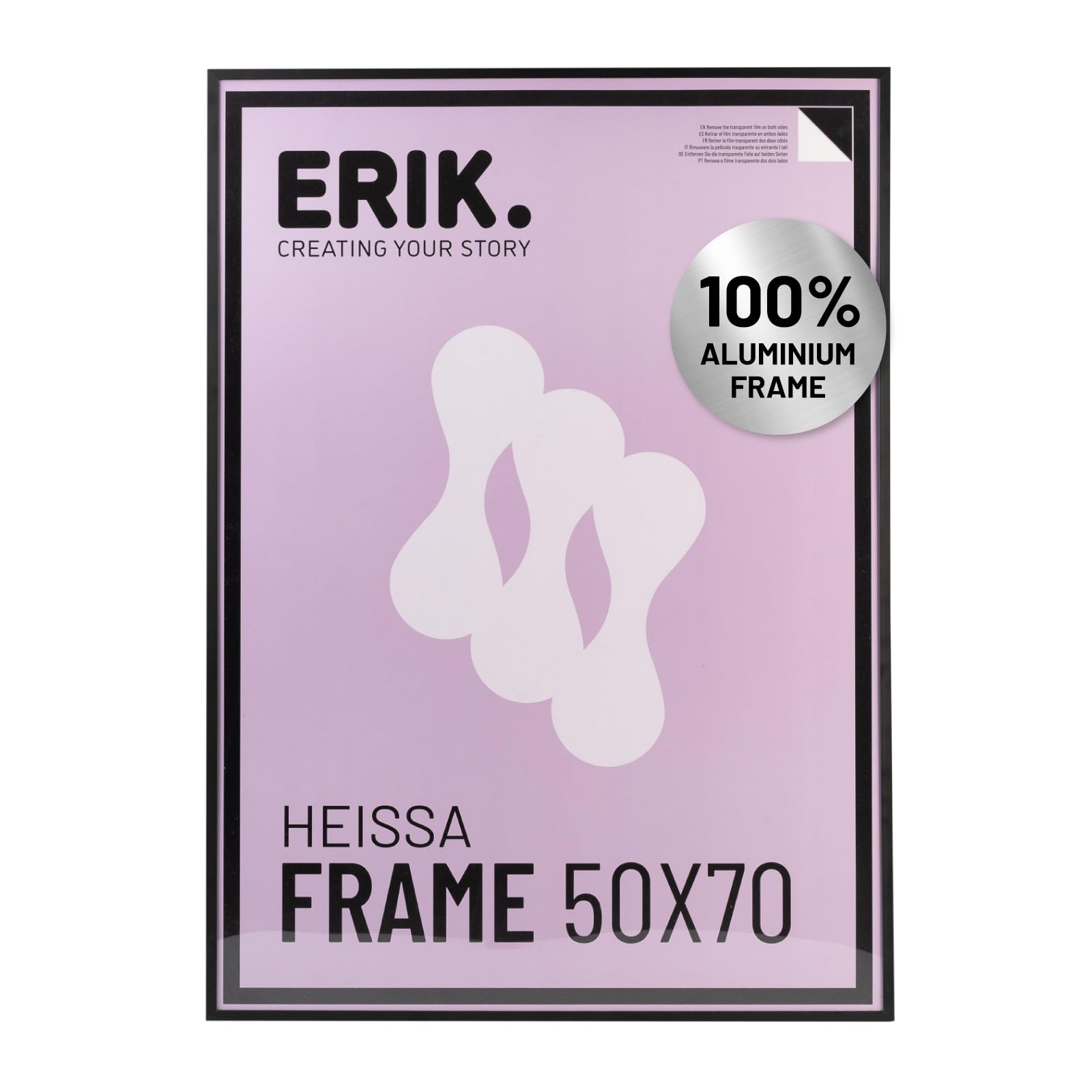 Grupo Erik 50x70 Picture Frame - Black Photo Frames Wall, Large Picture Frames 50cm x 70cm, Family Photo Frame, Art Wall Decor - New Home Gifts, Home Decor Gifts