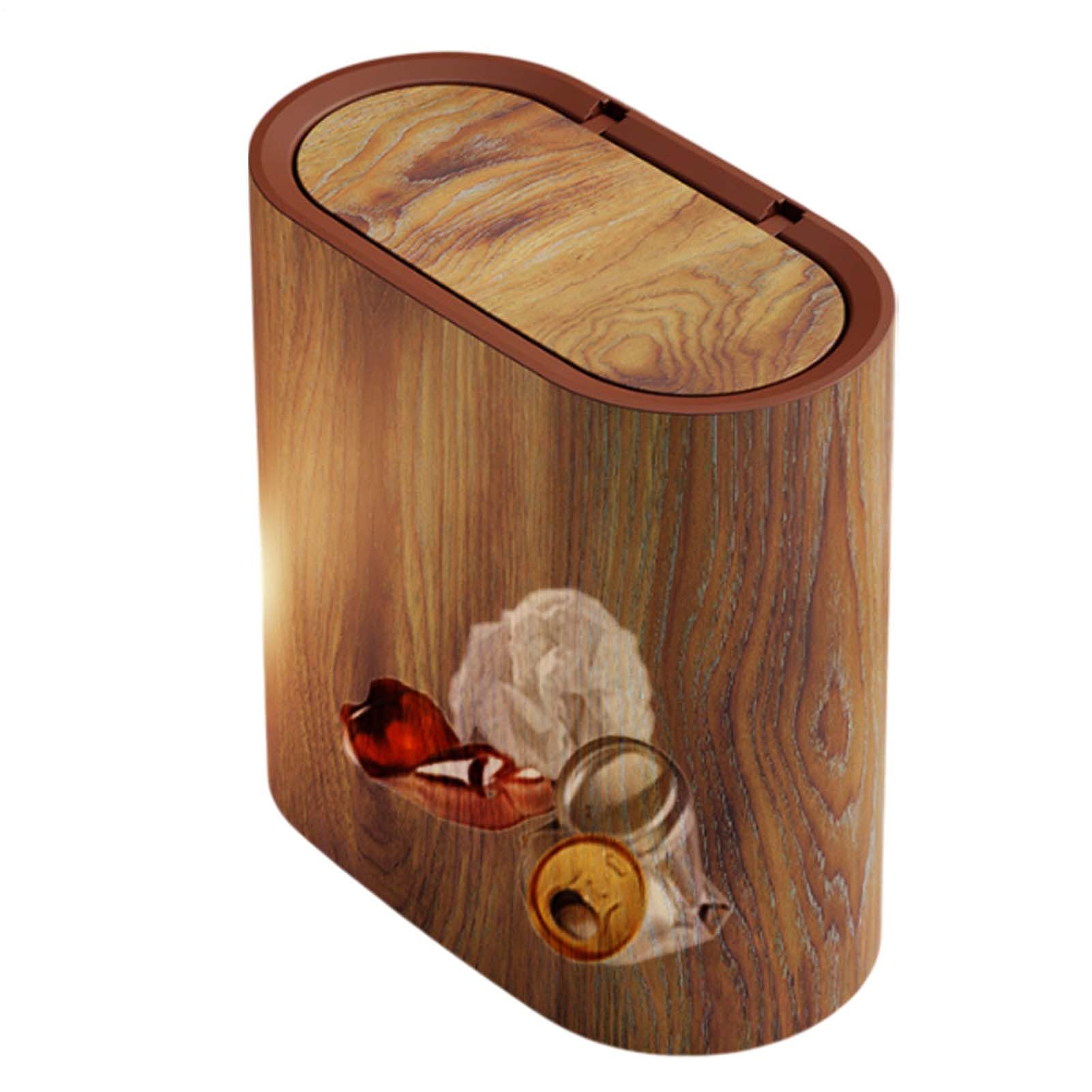 Cubo de basura delgado con tapa para baño y aseo estrecho 8