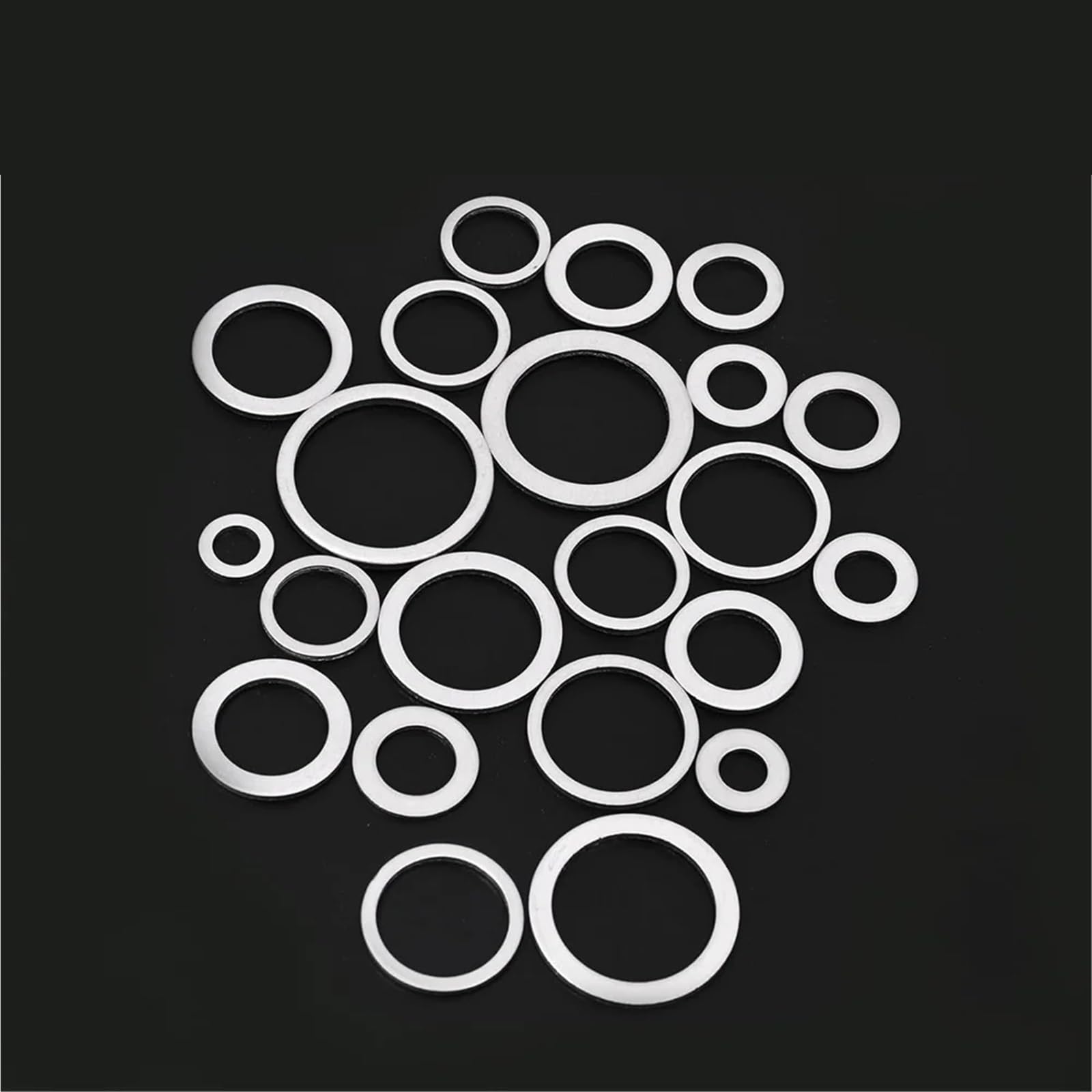490 pièces M5-M24 joints plats en aluminium de bouchon vidange d'huile automobile, rondelles joint assorti métal Kit rondelle d'écrasement d'étanchéité pour Vis et Boulons