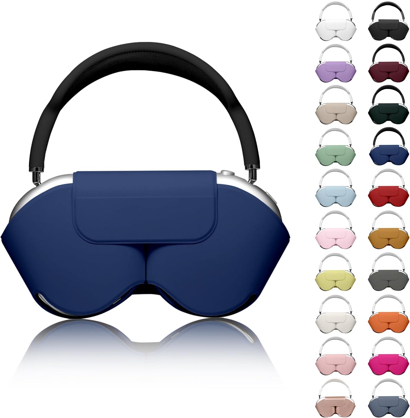 for Apple Airpods Max Case,Smart Case Cover Accessories with Sleep Mode Made by PU Leather Original Replacement Carrying Case for Airpod Pro Max Headphones,Navy Blue