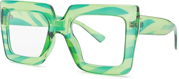 Pro Acme Blue Light Blocking Glasses Big Square Thick Frames Fake Glasses for Women