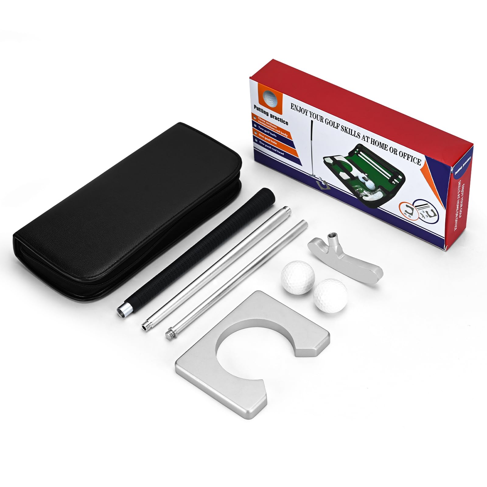 Set di putter da golf portatile mini kit di pratica con palla putter staccabile per kit da golf per interni/esterni