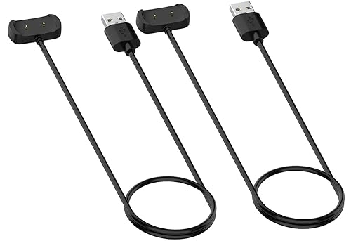 Paquete de 2 cargadores compatibles con Amazfit GTR Mini/GTS 2 Mini/GTS 2/Bip 3/Bip U Pro, cable de carga USB de 3.3 pies para Amazfit GTS 4 Mini