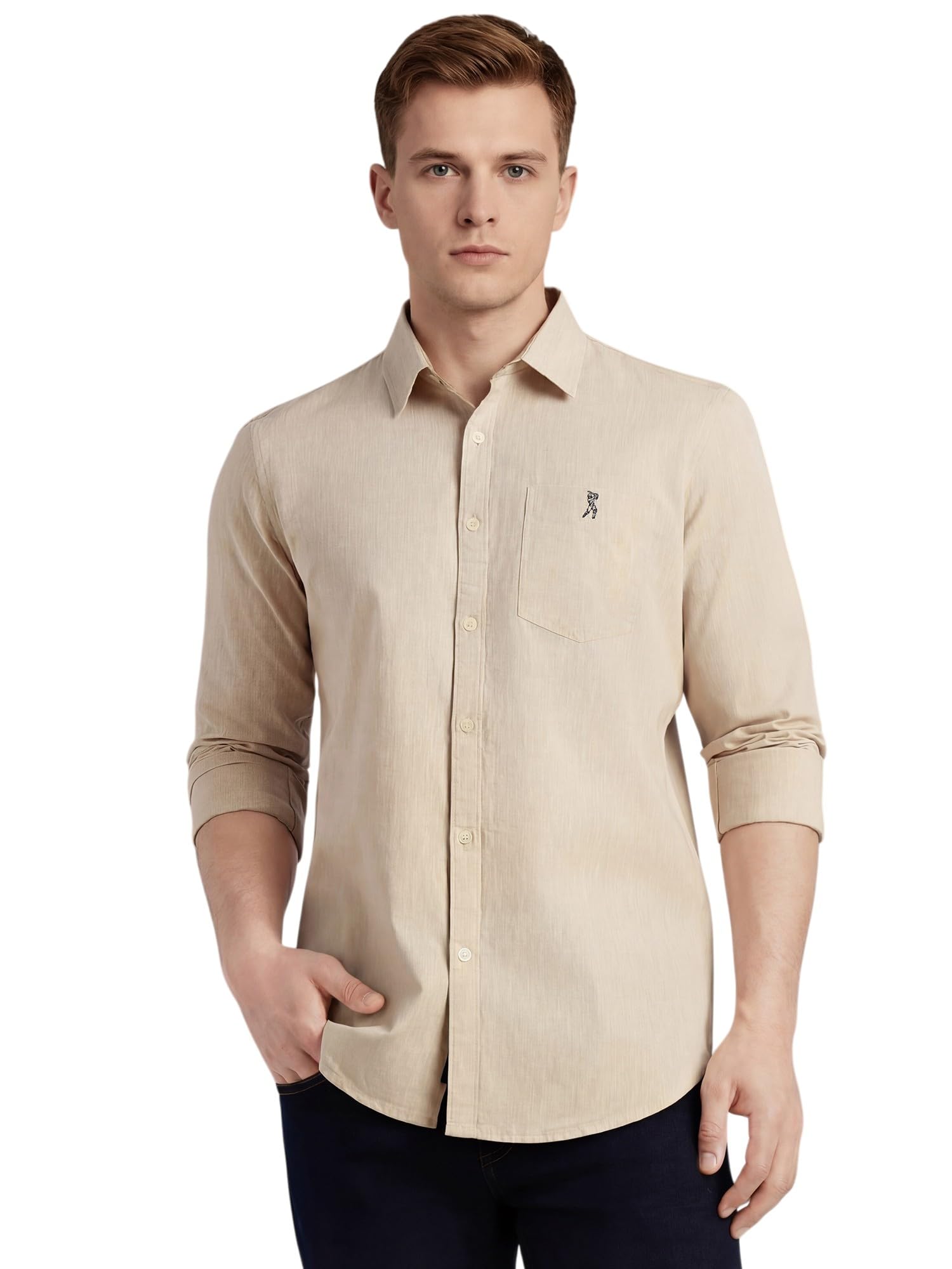 thomas scott Men's Cotton Linen Shirt | Slim Fit Long Sleeves | Spread Collar | Solid Casual Shirt | Cricket Club Collection-picture-13